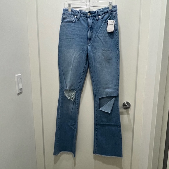 Good American Classic Boot Raw Hem Jean Size 10 - Picture 3 of 7